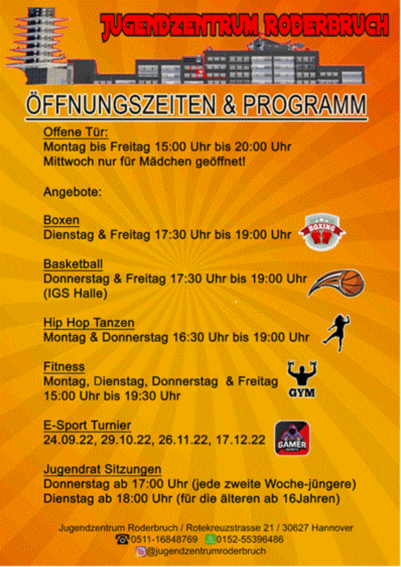 Programmheft des Jugendzentrums